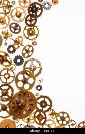 Selezione di ottone antico orologio orologio parti con spazio per il testo Foto Stock
