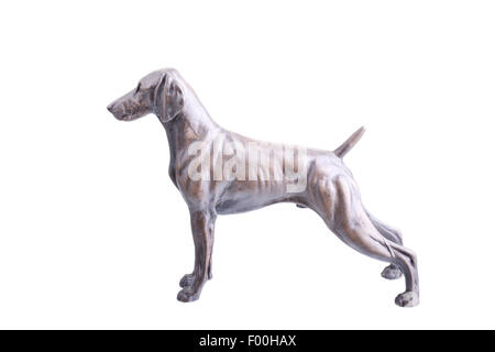 Weimaraner figurina isolato su uno sfondo bianco Foto Stock