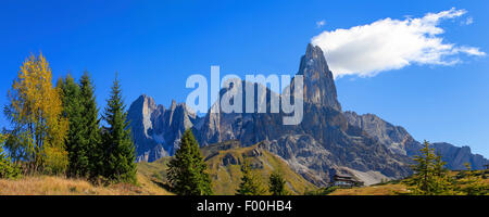 Il passo di Rolle in autunno, Italia, Alto Adige, Dolomiti, Trentino Foto Stock