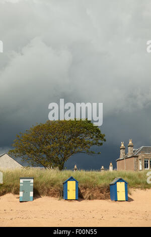 Three Beach Huts Elie Fife Scozia Foto Stock