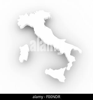 Mappa tridimensionale dell'Italia. 3d Foto Stock
