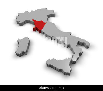 Mappa di Italia regioni Toscana Foto Stock