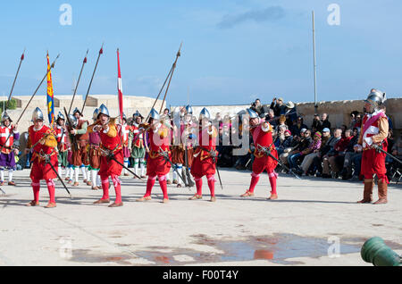 In guardia Parade in città Birgu (Vittoriosa), Foto Stock