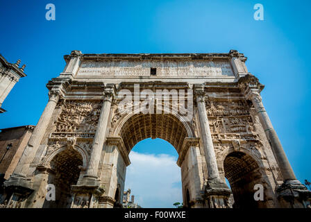 Arco di Settimio Severo, Foro Romano, Roma, Italia Foto Stock