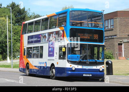 STAGECOACH IN EASTBOURNE DOUBLE DECK BUS,ALEXANDER DENNIS TRIDENT. Foto Stock