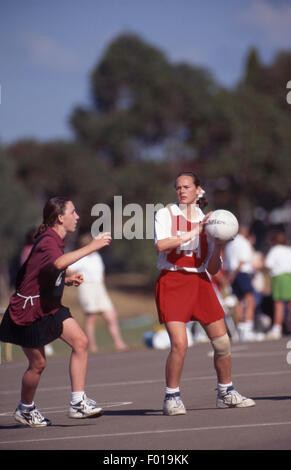 Netball partita in corso, Sydney, Nuovo Galles del Sud, Australia Foto Stock