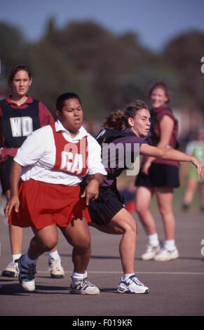 Netball partita in corso, Sydney, Nuovo Galles del Sud, Australia Foto Stock