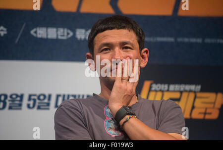 Hwang Jung-Min, Agosto 04, 2015 : sud coreano Hwang attore Jung-Min assiste un GV del suo film "Veterano" a Seul, in Corea del Sud. © Lee Jae-Won/AFLO/Alamy Live News Foto Stock