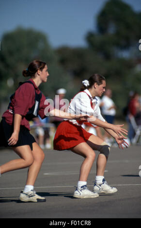 Netball partita in corso, Sydney, Nuovo Galles del Sud, Australia Foto Stock