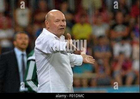 Pilsen, Repubblica Ceca. 5 Ago, 2015. Pullman di Plzen Miroslav KOUBEK: risultati nei in azione durante il terzo turno di qualificazione della Champions League match di ritorno tra FC Viktoria Plzen e Maccabi Tel Aviv FC a Pilsen, Repubblica Ceca, mercoledì 5 agosto 2015. Credito: Pavel Nemecek/CTK foto/Alamy Live News Foto Stock