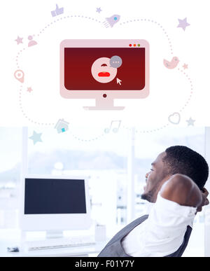 Immagine composita della chat video graphics Foto Stock