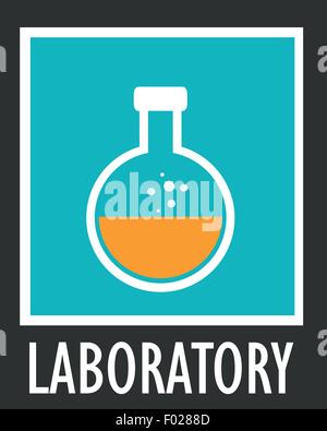 Icona vettore semplice pallone da laboratorio con liquido Illustrazione Vettoriale