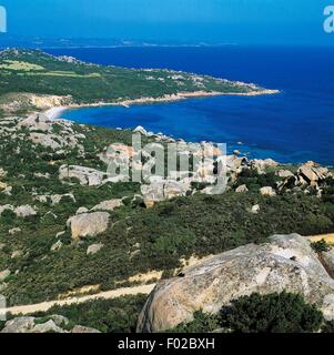 Panorama da Punta Sardegna, Palau Sardegna, Italia. Foto Stock