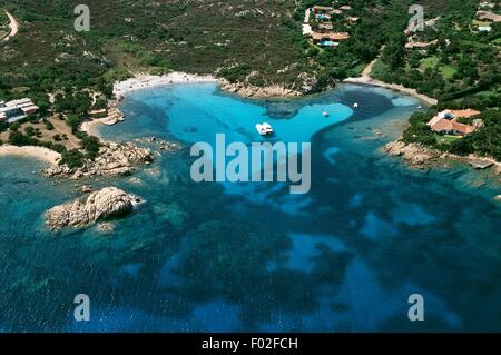 Vista aerea di Capo Capaccia - Costa Smeralda, Provincia di Olbia-Tempio, Regione Sardegna, Italia Foto Stock