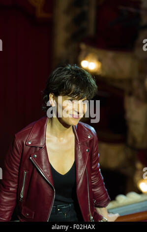 Edinburgh, Regno Unito, 6 agosto 2015. Juliette Binoche in King's Theatre prima all'apertura di 'Antigone" al Edinburgh International Festival Credito: Jeremy Abrahams / Alamy Live News Foto Stock