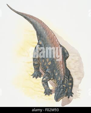 Zoopaleontologia - periodo triassico - rettile - Lotosaurus - Arte il lavoro di Graham Rosewarne Foto Stock