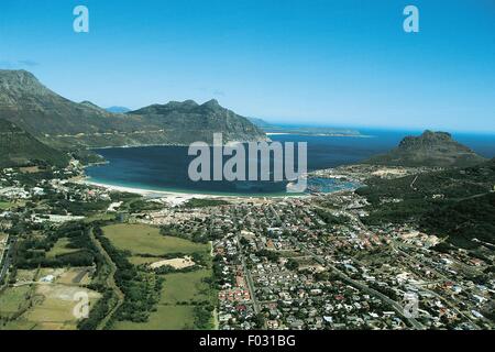 Vista aerea di Hout Bay - Western Cape, Sud Africa. Foto Stock