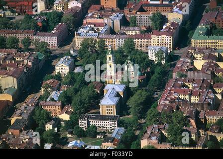 Vista aerea di San Pietroburgo centro storico (patrimonio mondiale UNESCO, 1990), Russia Foto Stock