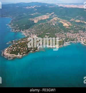 Vista aerea di Castiglioncello - Provincia di Livorno, Regione Toscana, Italia Foto Stock