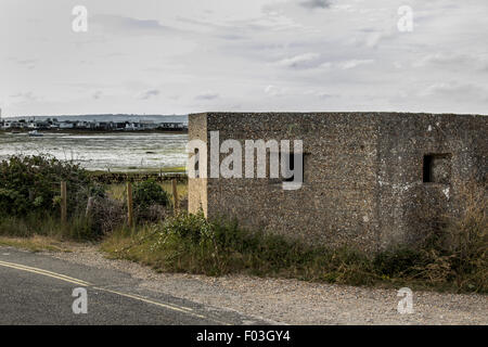 La Seconda Guerra Mondiale la pillola casella a Hayling Island Foto Stock