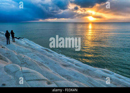 L'Italia, Sicilia, La Scala dei Turchi , Scala dei Turchi Foto Stock