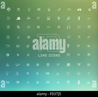 Moderna linea sottile di icone per web e mobile Illustrazione Vettoriale