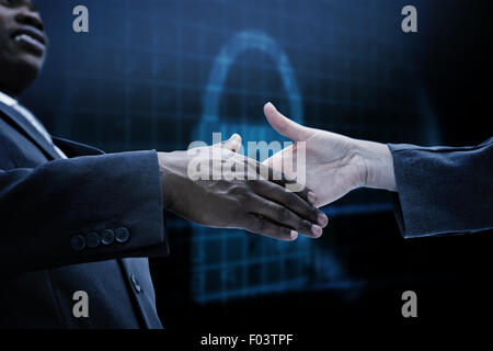 Immagine composita di imprenditore andando agitando una mano Foto Stock