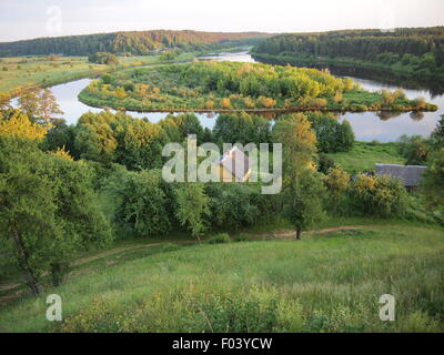 Vista dalla collina di Merkinė (Repubblica di Lituania) Foto Stock