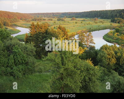 Vista dalla collina di Merkinė (Repubblica di Lituania) Foto Stock