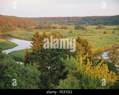 Vista dalla collina di Merkinė (Repubblica di Lituania) Foto Stock