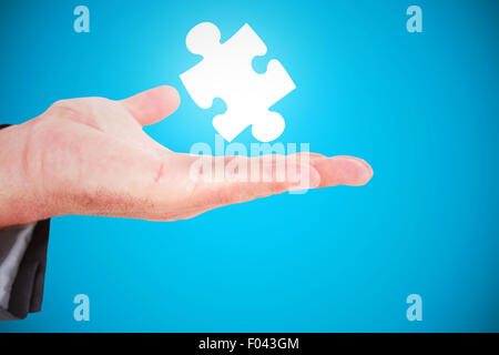Immagine composita di imprenditore tenendo la mano Foto Stock