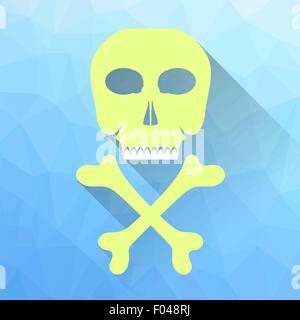 Cranio e icona Crossbones Illustrazione Vettoriale