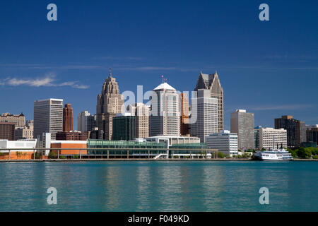 Internazionale di Detroit Riverfront, Michigan, Stati Uniti d'America. Foto Stock