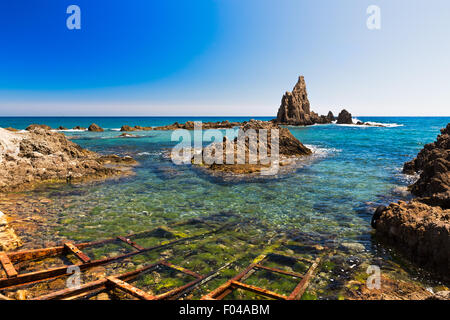 Seascape in Almeria, Parco Nazionale Cabo de Gata, Spagna Foto Stock