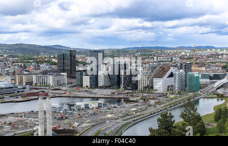 Lo skyline di Oslo, Norvegia. Foto Stock