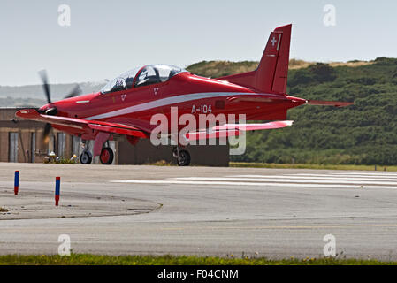 Raf Valley Anglesey North Wales UK Swiss PC-21 aeromobile a turboelica Foto Stock