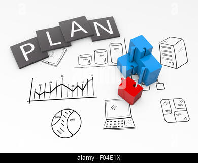 Business plan diagramma di flusso sul disegno Foto Stock