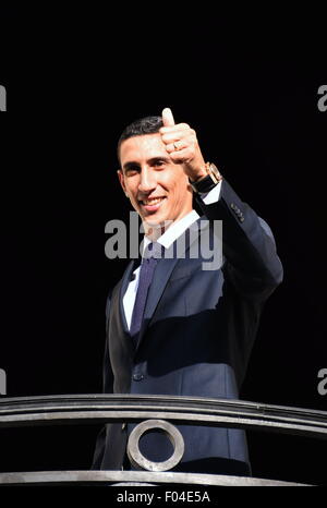 Parigi, Francia. 06 Ago, 2015. Parigi St German introdurre nuova firma Angel di Maria (PSG) all'Shrangi Hotel in Parigi. Di Maria è stata acquisita dal Manchester United. Credito: Azione Sport Plus/Alamy Live News Foto Stock