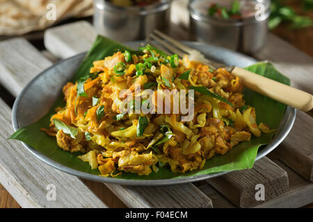 Kottu roti. India del Sud Sri Lanka street food. Foto Stock