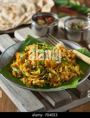 Kottu roti. India del Sud Sri Lanka street food. Foto Stock