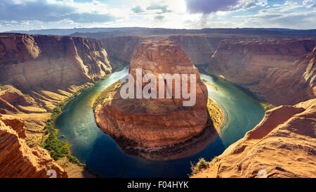 Curva a ferro di cavallo in una giornata di sole in Pagina, Arizona Foto Stock