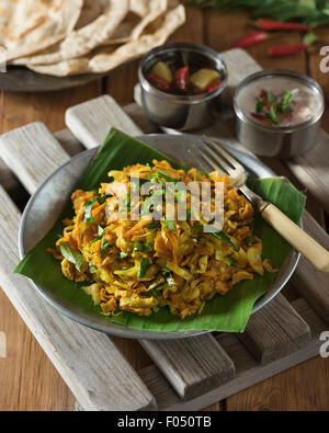 Kottu roti. India del Sud Sri Lanka street food. Foto Stock