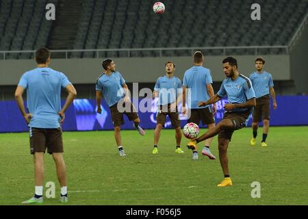 Il 7 agosto 2015 - Shanghai, Repubblica Popolare Cinese - Lazio giocatori durante la sua sessione di formazione presso lo Stadio di Shanghai in Cina a Shanghai. Credito: Marcio Machado/ZUMA filo/Alamy Live News Foto Stock