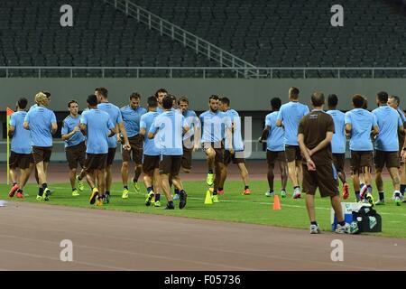 Il 7 agosto 2015 - Shanghai, Repubblica Popolare Cinese - SS Lazio Team durante la sessione di formazione presso lo Stadio di Shanghai in Cina a Shanghai. Credito: Marcio Machado/ZUMA filo/Alamy Live News Foto Stock