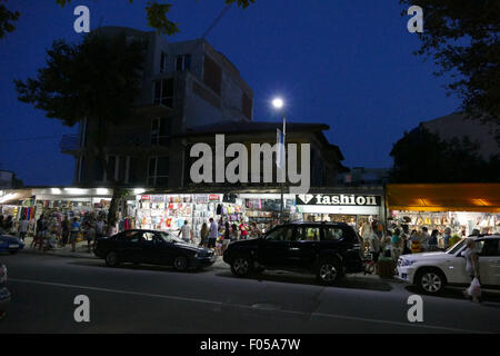 Il litorale bulgaro del Mar Nero, Primorsko, Sergio central street. Foto Stock