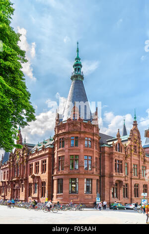 Facciata dello storico edificio principale dell'Università di Heidelberg libreria in Germania Foto Stock