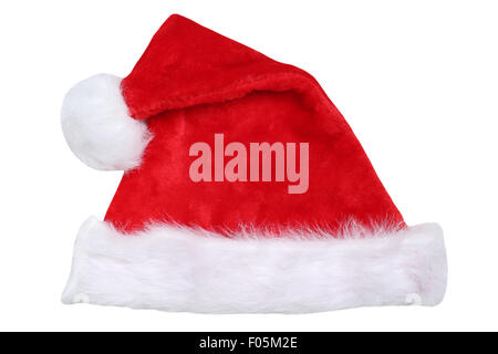 Santa Claus hat sul Natale isolato su uno sfondo bianco Foto Stock
