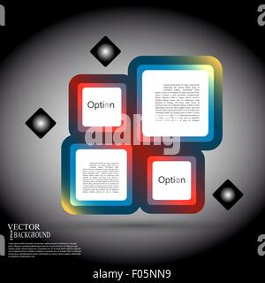 Sfondo astratto di scatole di colori. Modello per un testo Illustrazione Vettoriale