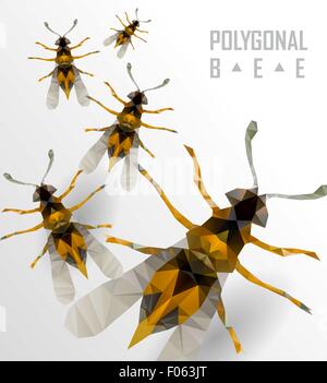 Bee isolato sul bianco Illustrazione Vettoriale