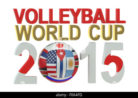 Pallavolo World Cup 2015 Giappone concetto isolato su sfondo bianco Foto Stock